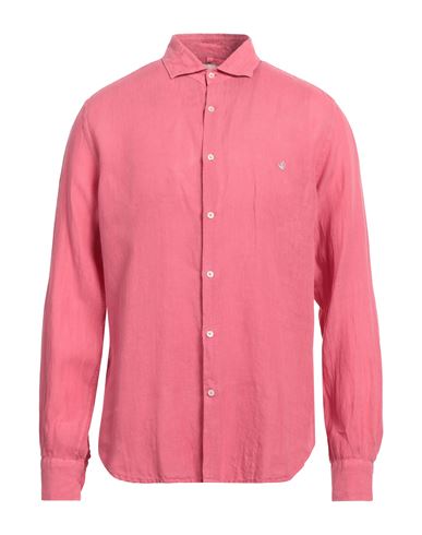 Brooksfield Man Shirt Magenta Size 15 ¾ Linen