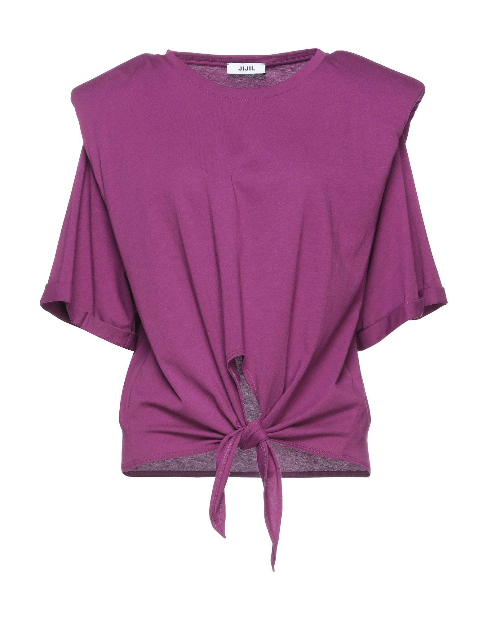 Shop Jijil Woman T-shirt Purple Size 8 Cotton