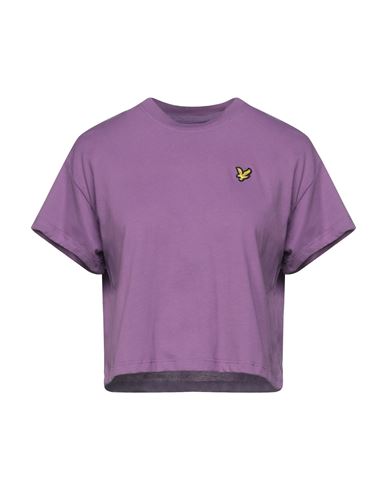 Lyle & Scott Woman T-shirt Mauve Size M Organic Cotton In Purple