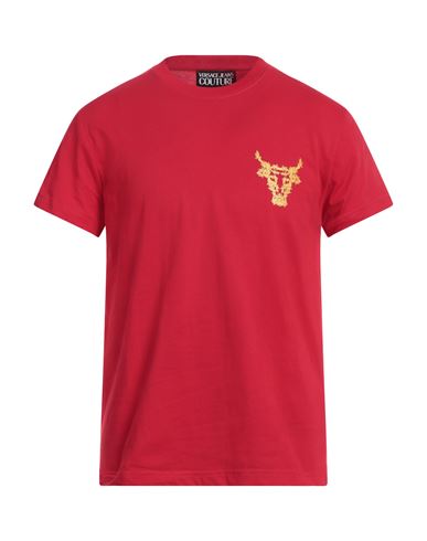 Shop Versace Jeans Couture Man T-shirt Red Size L Cotton