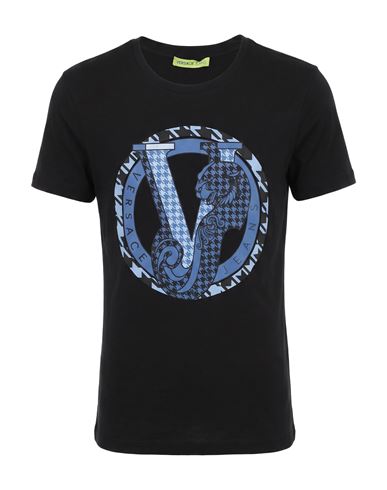 Versace Jeans Man T-shirt Black Size S Cotton, Elastane