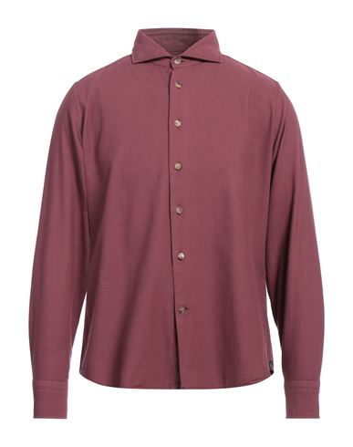 Lardini Man Shirt Burgundy Size 15 ¾ Cotton In Red