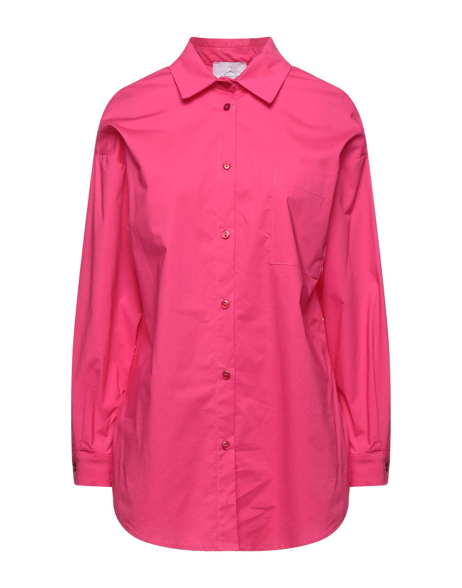 Berna Woman Shirt Fuchsia Size M Cotton, Elastane In Pink