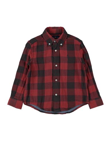 Polo Ralph Lauren Babies'  Buffalo Check Cotton Shirt Toddler Boy Shirt Brick Red Size 4 Cotton