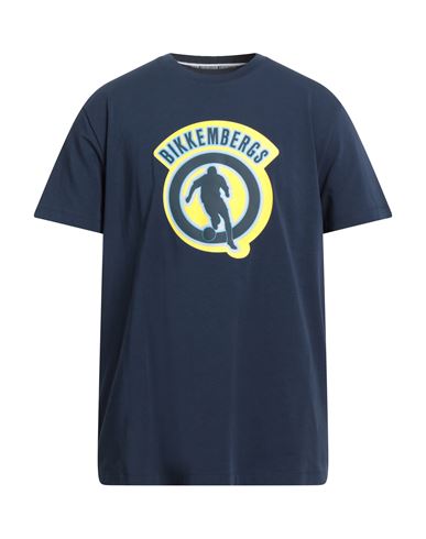 Bikkembergs Man T-shirt Navy Blue Size S Cotton, Elastane