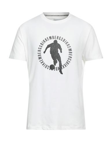 Bikkembergs Man T-shirt White Size S Cotton, Elastane