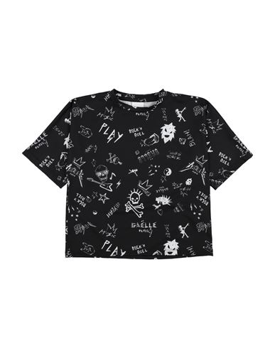 Gaelle Paris Babies' Gaëlle Paris Toddler Girl T-shirt Black Size 4 Polyester, Elastane