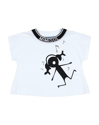 Mimisol Babies'  Toddler Girl T-shirt White Size 4 Cotton, Elastane