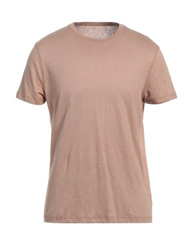 Majestic Filatures Man T-shirt Light Brown Size L Linen, Elastane In Beige