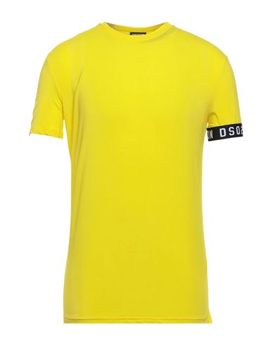 Dsquared2 Man Undershirt Yellow Size Xl Cotton, Elastane