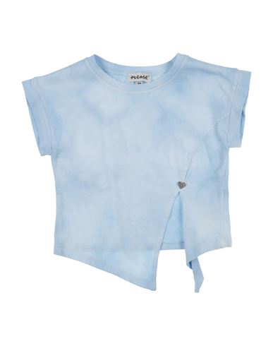 Please Babies'  Toddler Girl T-shirt Sky Blue Size 4 Cotton