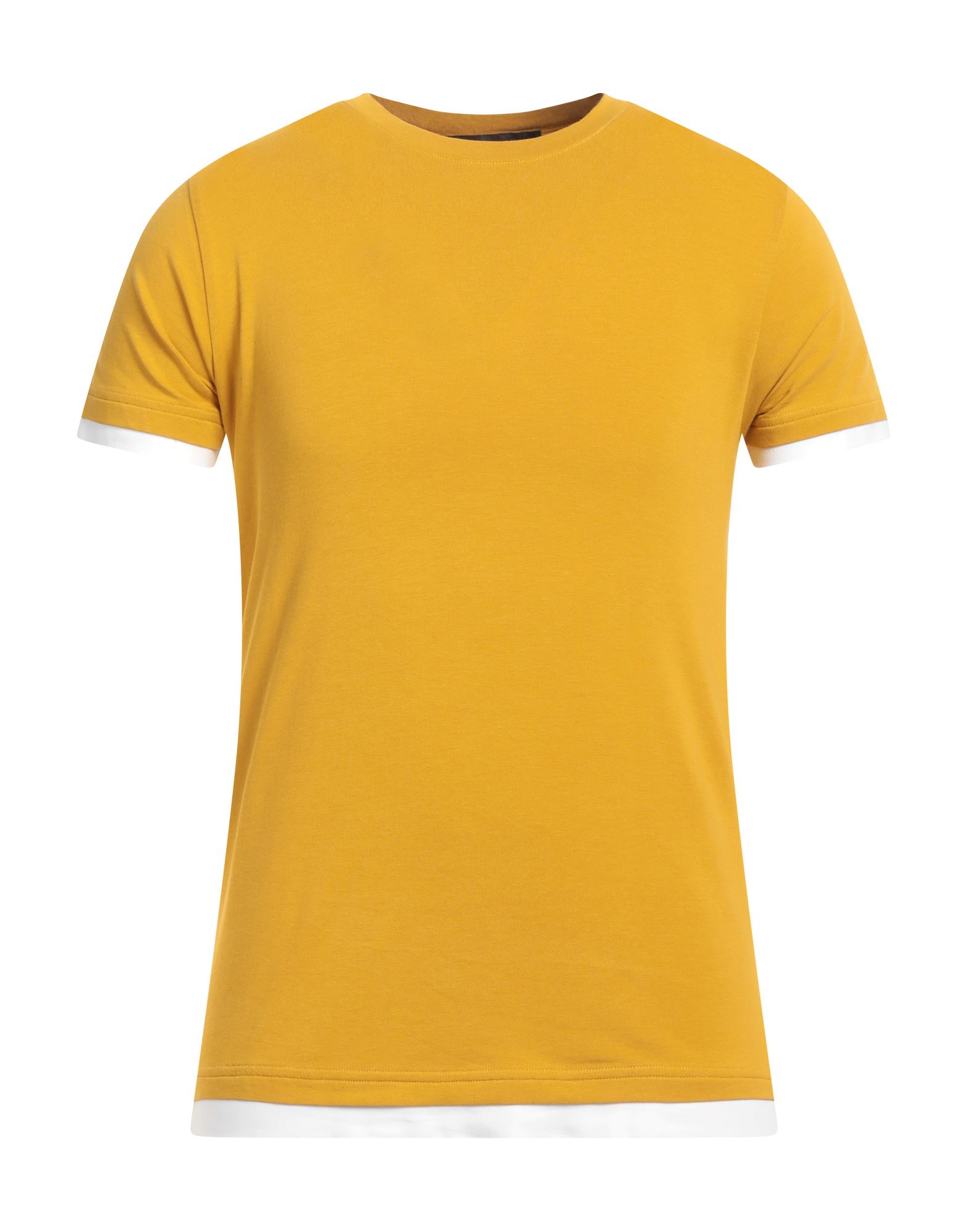 Jeordie's Man T-shirt Mustard Size Xxl Cotton, Elastane In Yellow
