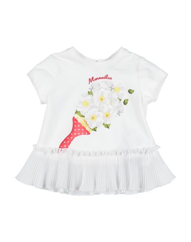 Shop Monnalisa Newborn Girl T-shirt White Size 3 Cotton, Elastane, Polyester