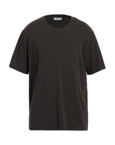 Alpha Studio Man T-shirt Dark Brown Size 50 Cotton, Elastane
