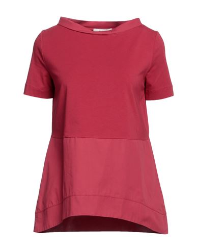 Alpha Studio Woman T-shirt Brick Red Size 6 Cotton, Elastane