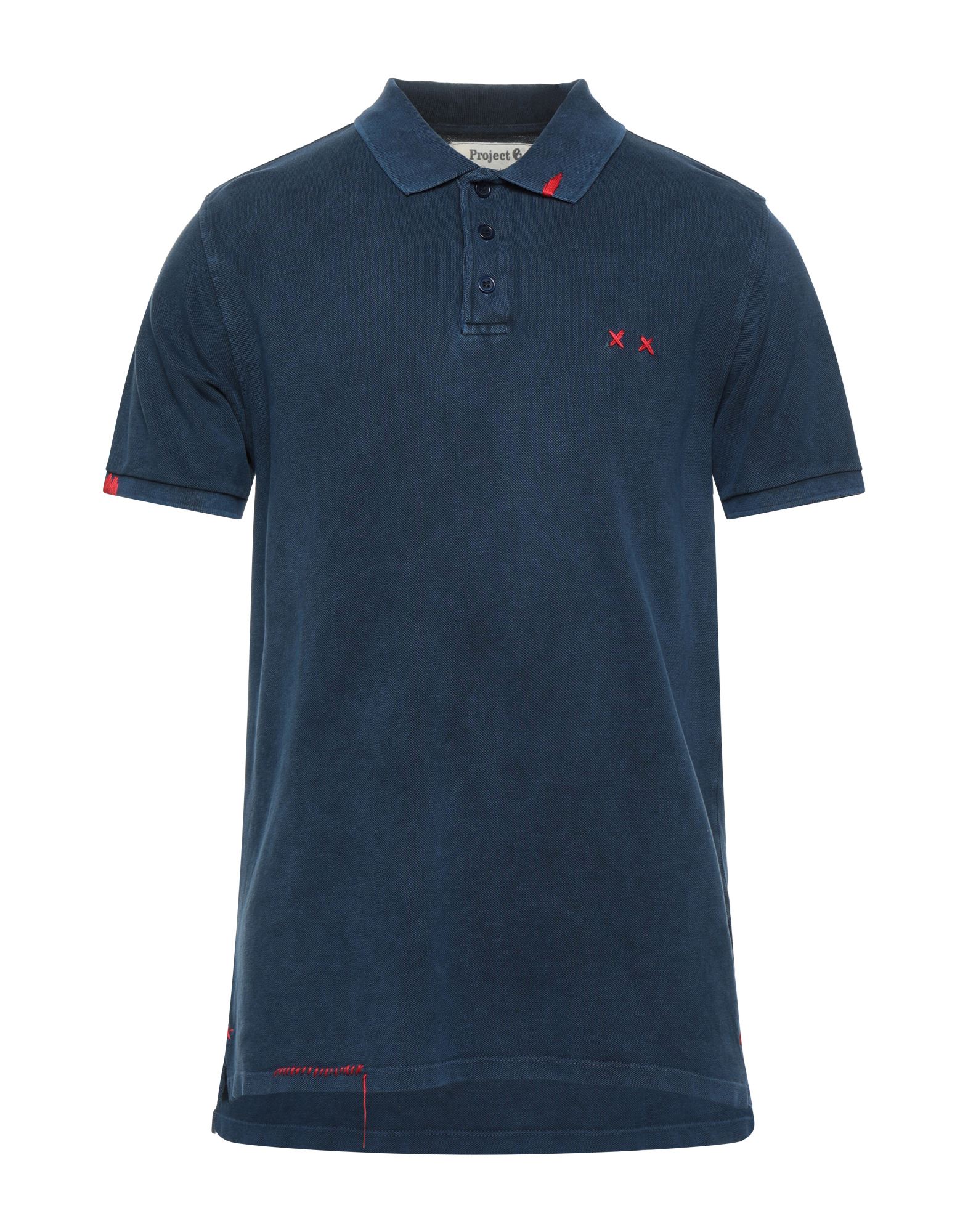 Shop Project E Man Polo Shirt Slate Blue Size S Cotton