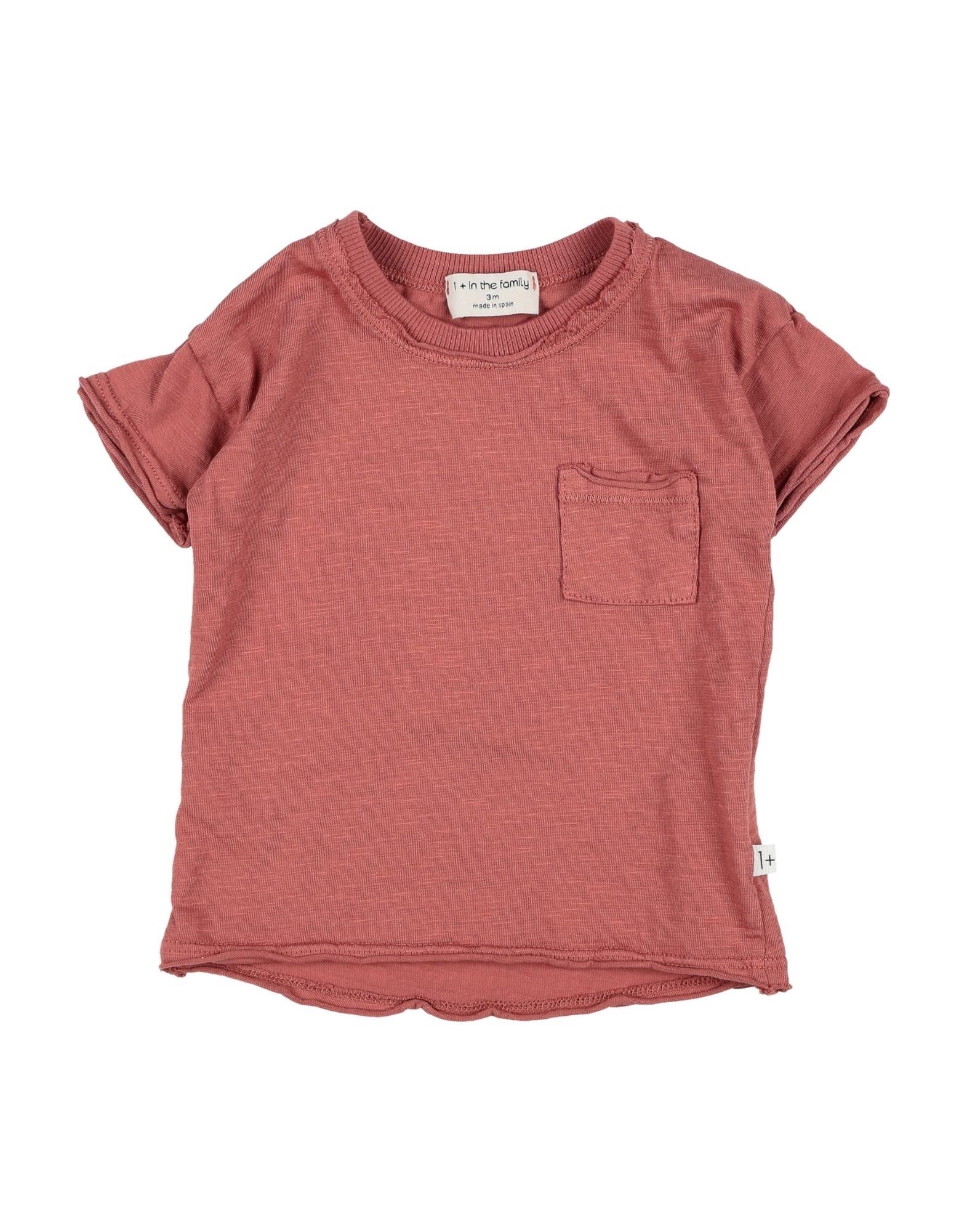 1+ In The Family Kids' 1 + In The Family Newborn Boy T-shirt Rust Size 3 Cotton, Elastane In Red