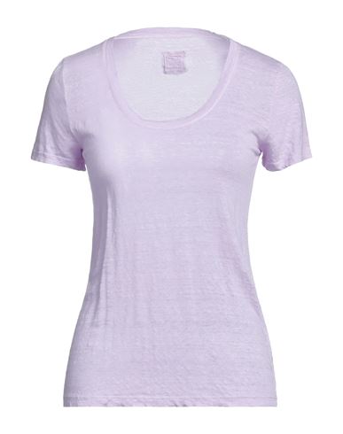120% Woman T-shirt Lilac Size S Linen In Purple