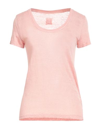 120% Woman T-shirt Blush Size Xs Linen In Pink