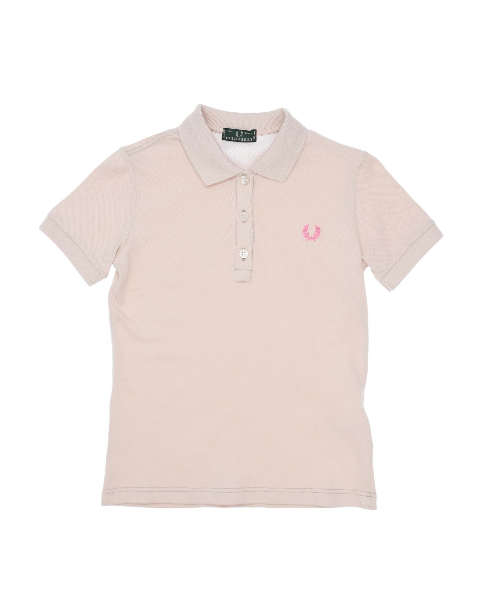 ＜YOOX＞ FRED PERRY ガールズ 3-8 歳 ポロシャツ ペールピンク 8 コットン 95% / ポリウレタン 5%