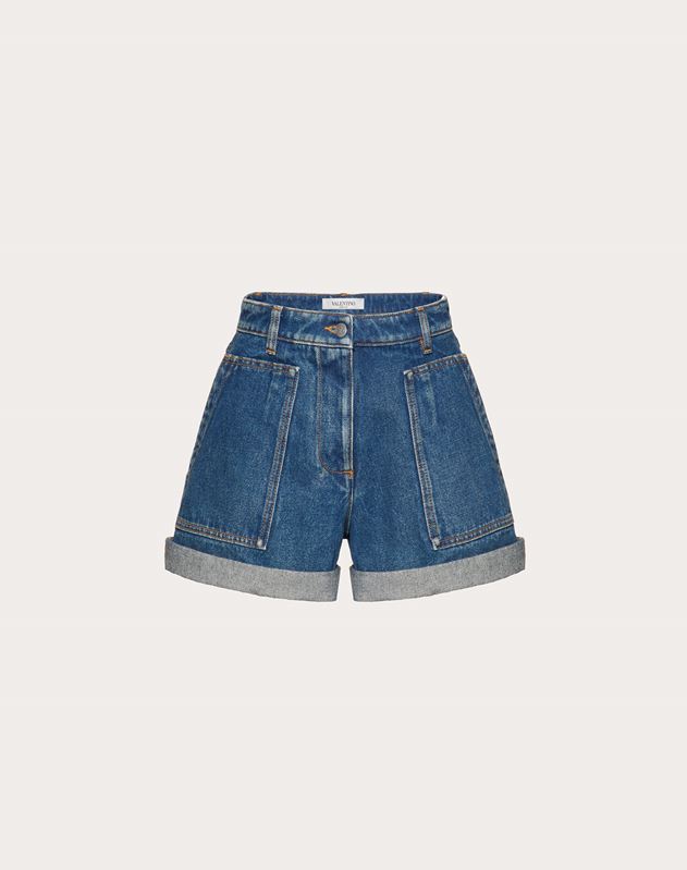 SHORTS IN BLUE WASHED DENIM for Woman 