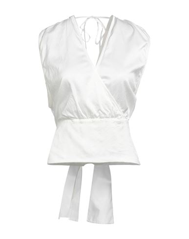 Jijil Woman Top White Size 10 Cotton, Silk, Elastane