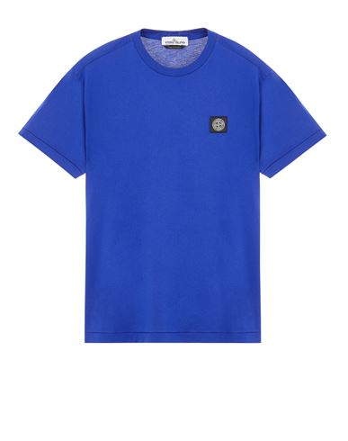 STONE ISLAND 24113 60/2 COTTON JERSEY GARMENT DYED T-shirt manches courtes Homme Bleuet EUR 120