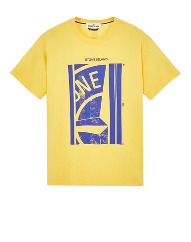 STONE ISLAND 2NS89 COTTON JERSEY 'MOSAIC FOUR' PRINT Short sleeve t-shirt Man Yellow CAD 188