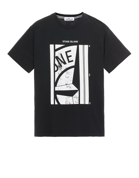  STONE ISLAND 2NS89 COTTON JERSEY 'MOSAIC FOUR' PRINT T-shirt manches courtes Homme Noir