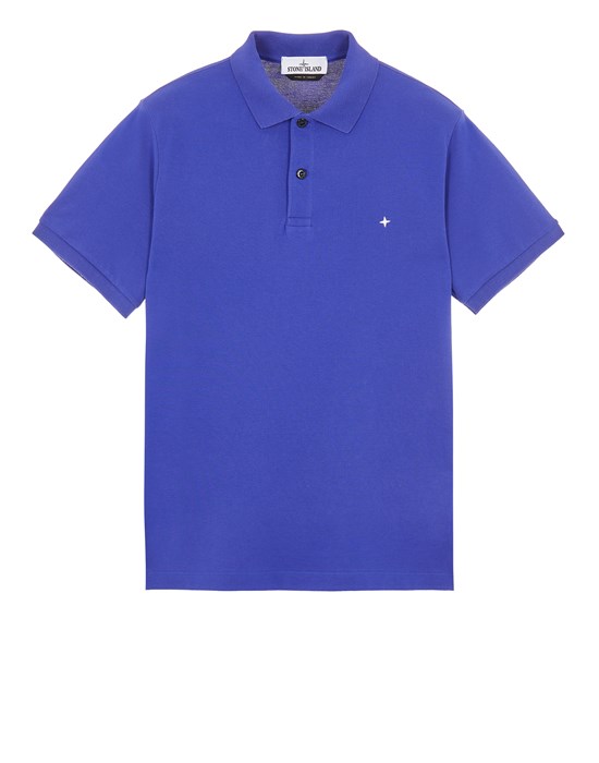  STONE ISLAND 21717 STRETCH PIQUÉ Short sleeve t-shirt Man Ultramarine Blue