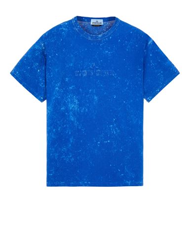 STONE ISLAND 20945 OFF-DYE OVD TREATMENT Short sleeve t-shirt Man Ultramarine Blue EUR 170