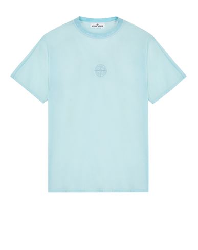 STONE ISLAND 206E5 TEXTURED COTTON JERSEY  Short sleeve t-shirt Man Aqua CAD 269