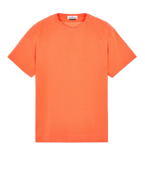  STONE ISLAND 214Q3 COTTON JERSEY_GARMENT DYED 82/22 T-Shirt Herr Orangefarben