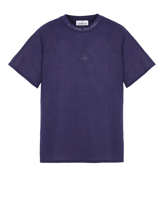 Sold out - STONE ISLAND 206E5 TEXTURED COTTON JERSEY  Short sleeve t-shirt Man Royal Blue