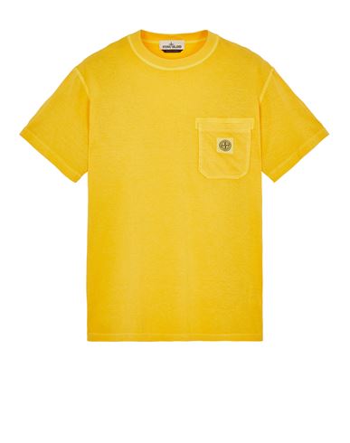 STONE ISLAND 21957 'FISSATO' TREATMENT Short sleeve t-shirt Man Yellow CAD 214