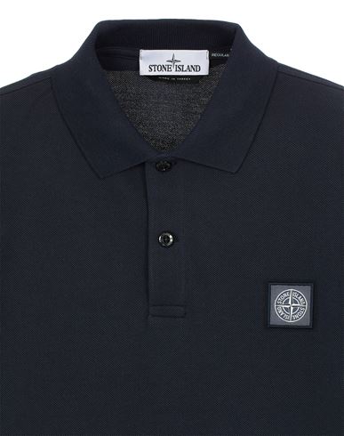 mens grey stone island polo shirt