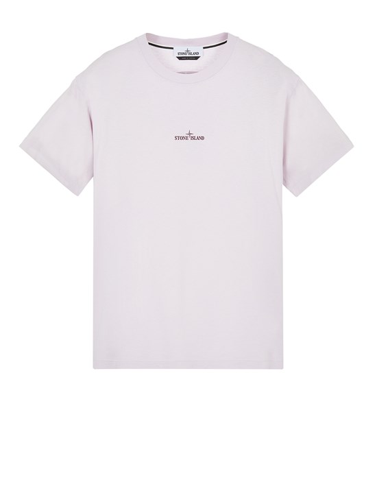  STONE ISLAND 2NS94 30/1 COTTON JERSEY 'TRICROMIA THREE' PRINT_GARMENT DYED Short sleeve t-shirt Man Pink Quartz