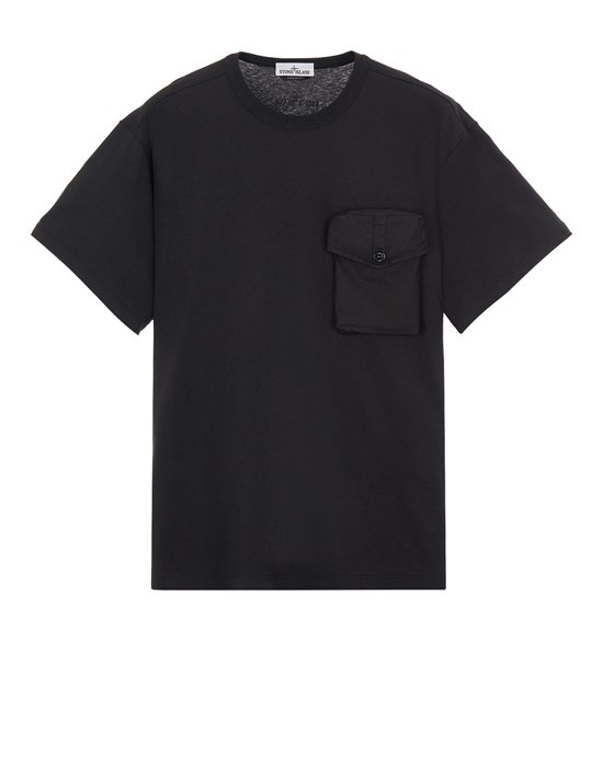  STONE ISLAND 20258 COTTON JERSEY_GARMENT DYED Short sleeve t-shirt Man Black