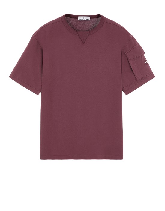  STONE ISLAND 20456 COTTON JERSEY_GARMENT DYED : T-shirt manches courtes Homme Rouge vigne