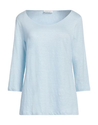 Le Tricot Perugia Woman T-shirt Sky Blue Size Xl Linen, Elastane