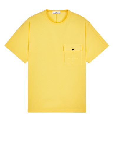 STONE ISLAND 22056 COTTON JERSEY GARMENT DYED Short sleeve t-shirt Man Yellow CAD 222