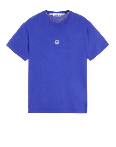 STONE ISLAND 2NS97 30/1 COTTON JERSEY 'SOLAR ECLIPSE THREE' PRINT_GARMENT DYED Short sleeve t-shirt Man Ultramarine Blue EUR 190