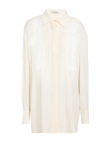 Valentino Garavani Woman Shirt Cream Size 8 Silk, Cotton, Polyamide In White