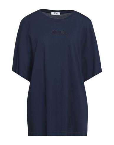 Jijil Woman T-shirt Navy Blue Size 8 Cotton