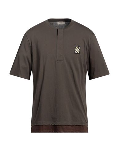 Shop Low Brand Man T-shirt Military Green Size 5 Cotton