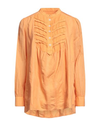 High Woman Top Orange Size 6 Cotton, Linen, Cupro