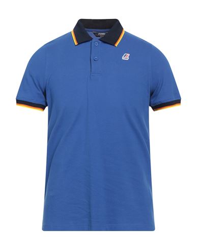 K-way Man Polo Shirt Blue Size M Cotton, Elastane