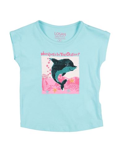 Losan Babies'  Toddler Girl T-shirt Turquoise Size 3 Cotton In Blue