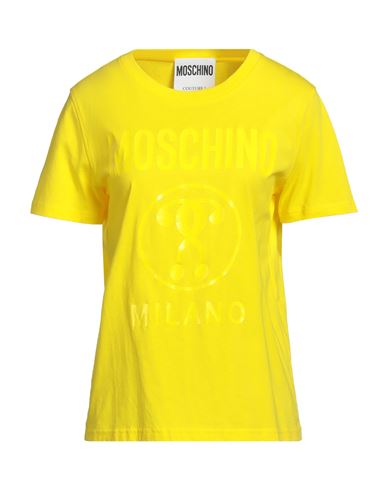 Moschino Woman T-shirt Yellow Size 14 Cotton