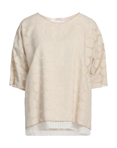Rossopuro Woman Top Ivory Size S Cotton, Polyester In White
